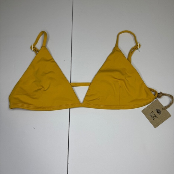 Toast Swim Triangle Bikini Top XL Yellow | Sustainable Swimwear NWT - Picture 1 of 5
